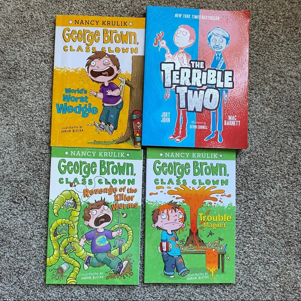 4 kids books The Terrible Two and George Brown Class Clown books